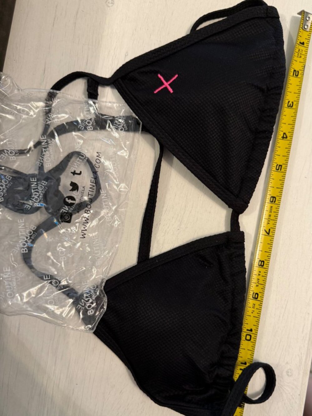 Boutine x LA Manhattan black honeycomb bikini top II NWT